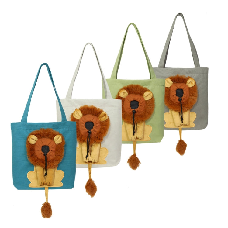 Canvas Expandable Little Lion Shape Cat Bag Small Dog Handbag, Size: Small (Lake Blue) - Pet Bags by PMC TechLife | Online Shopping South Africa | PMC TechLife | Buy Now Pay Later Mobicred