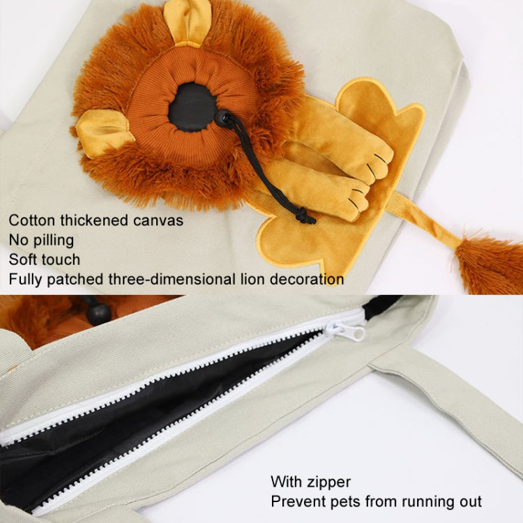 Canvas Expandable Little Lion Shape Cat Bag Small Dog Handbag, Size: Large (Lake Blue) - Pet Storages & Bags by PMC TechLife | Online Shopping South Africa | PMC TechLife | Buy Now Pay Later Mobicred