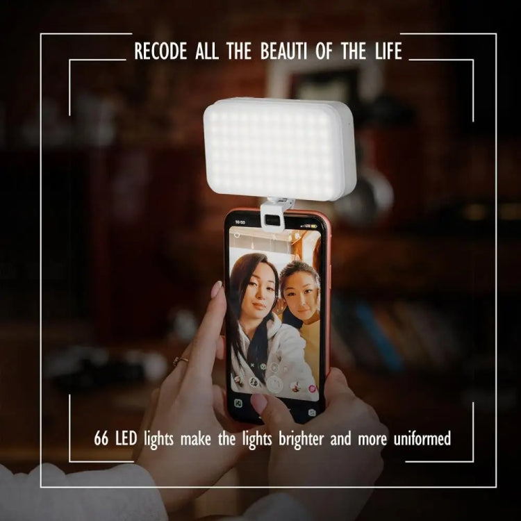 66 LEDs Selfie Fill Light Rechargeable 3 Modes Clip-on Pocket Light For Phone, Laptop, Tablet Meeting(Black) - Selfie Light by PMC TechLife | Online Shopping South Africa | PMC TechLife | Buy Now Pay Later Mobicred