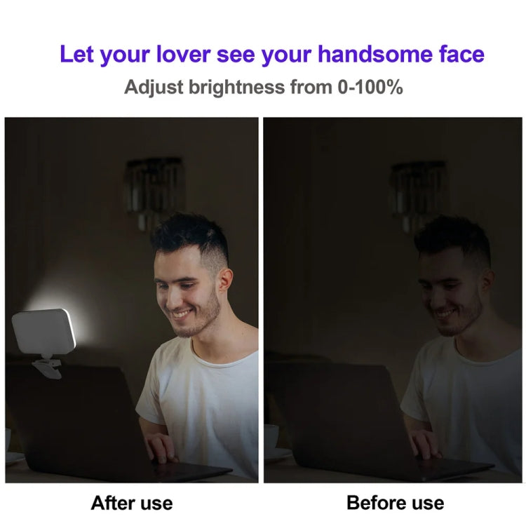 66 LEDs Selfie Fill Light Rechargeable 3 Modes Clip-on Pocket Light For Phone, Laptop, Tablet Meeting(Black) - Selfie Light by PMC TechLife | Online Shopping South Africa | PMC TechLife | Buy Now Pay Later Mobicred
