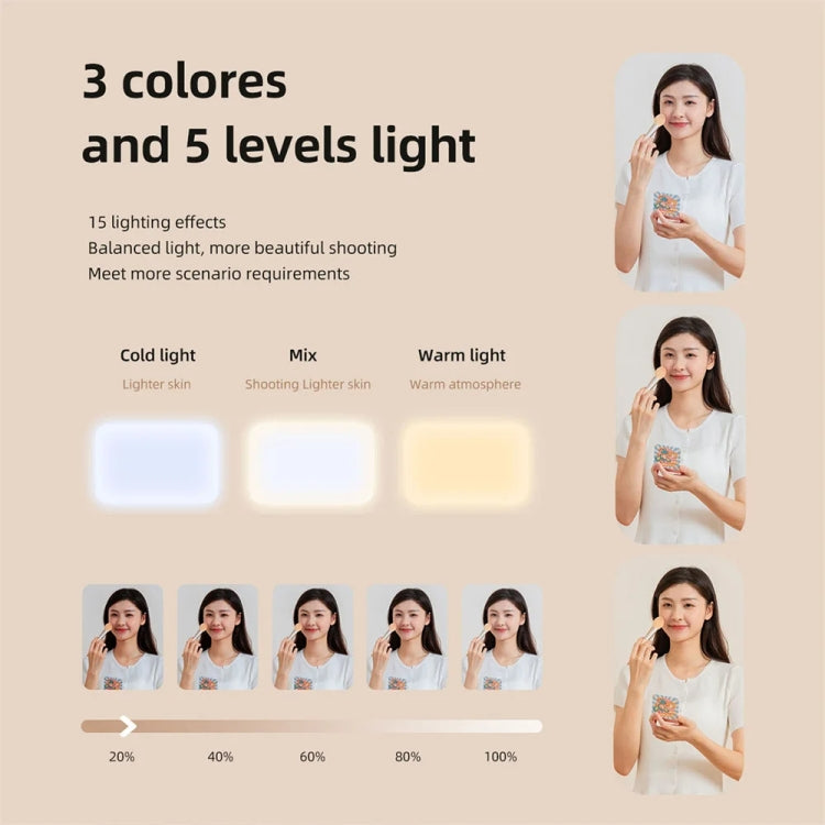 66 LEDs Selfie Fill Light Rechargeable 3 Modes Clip-on Pocket Light For Phone, Laptop, Tablet Meeting(Black) - Selfie Light by PMC TechLife | Online Shopping South Africa | PMC TechLife | Buy Now Pay Later Mobicred