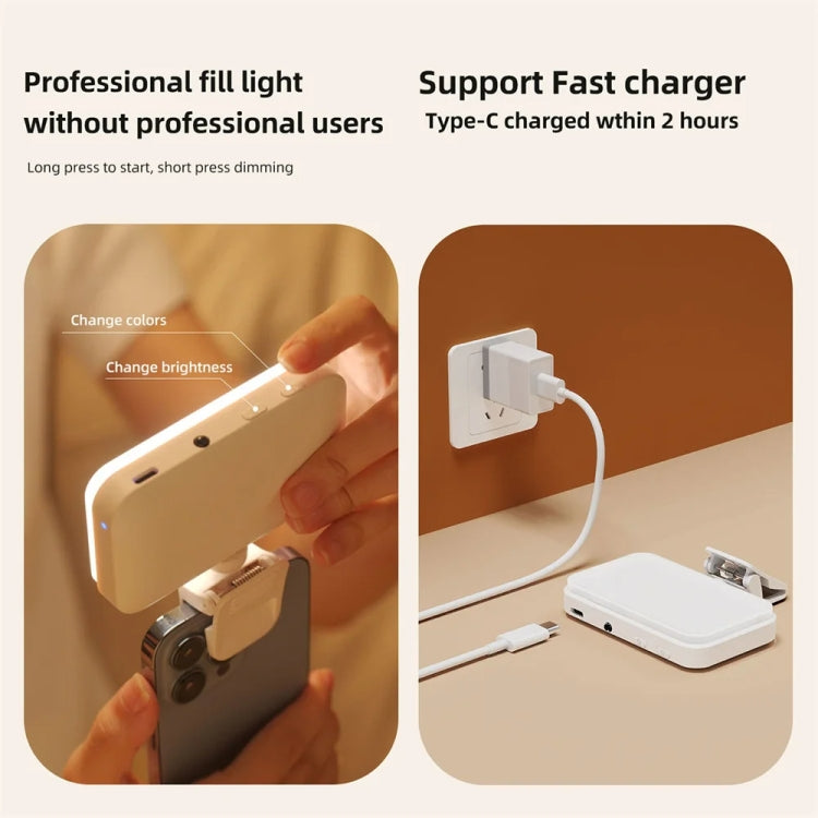 66 LEDs Selfie Fill Light Rechargeable 3 Modes Clip-on Pocket Light For Phone, Laptop, Tablet Meeting(Black) - Selfie Light by PMC TechLife | Online Shopping South Africa | PMC TechLife | Buy Now Pay Later Mobicred