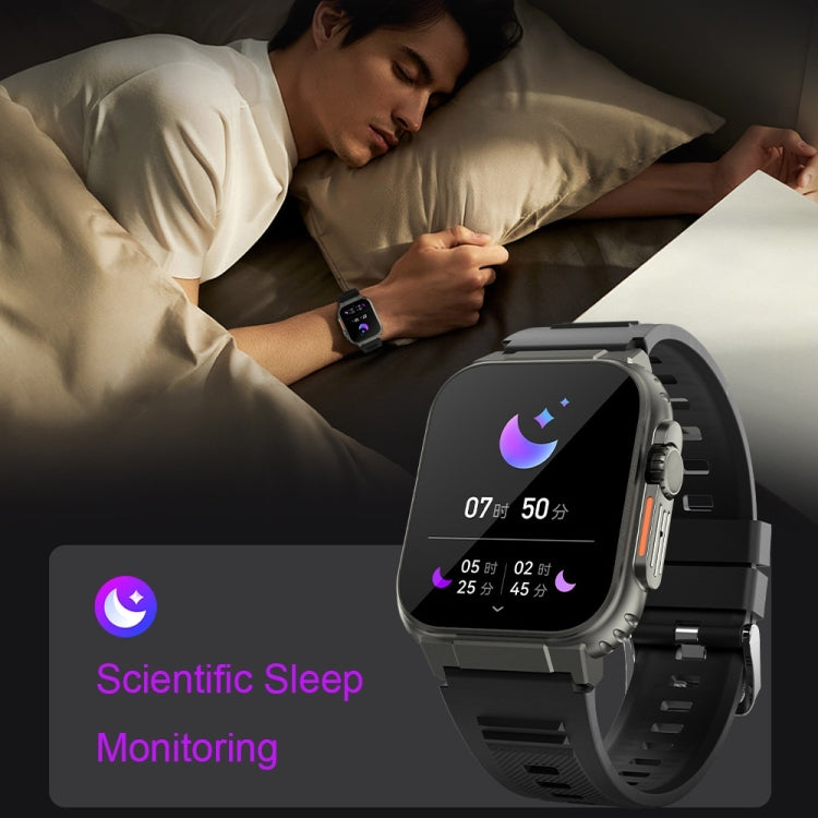 A70 1.96 Inch Health Monitoring Multifunctional IP68 Waterproof Bluetooth Call Smart Watch(Black Steel) - Smart Watches by PMC TechLife | Online Shopping South Africa | PMC TechLife | Buy Now Pay Later Mobicred