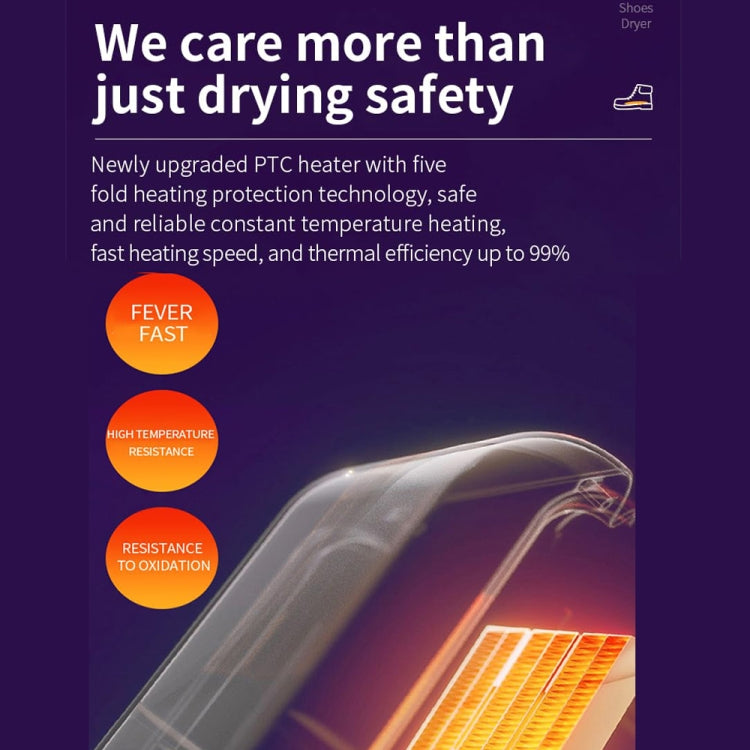 Electric Shoe Dryer with UV Sterilization Powered By 5V USB(Purple) - free shipping - PMC TechLife - Order now!