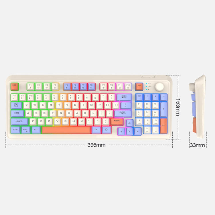 XUNSVFOX K94 Wireless Bluetooth Dual Mode Mechanical Keyboard Gaming Office Laptop Keyboard(Sea Salt) - free shipping - PMC Jewellery - Order now!