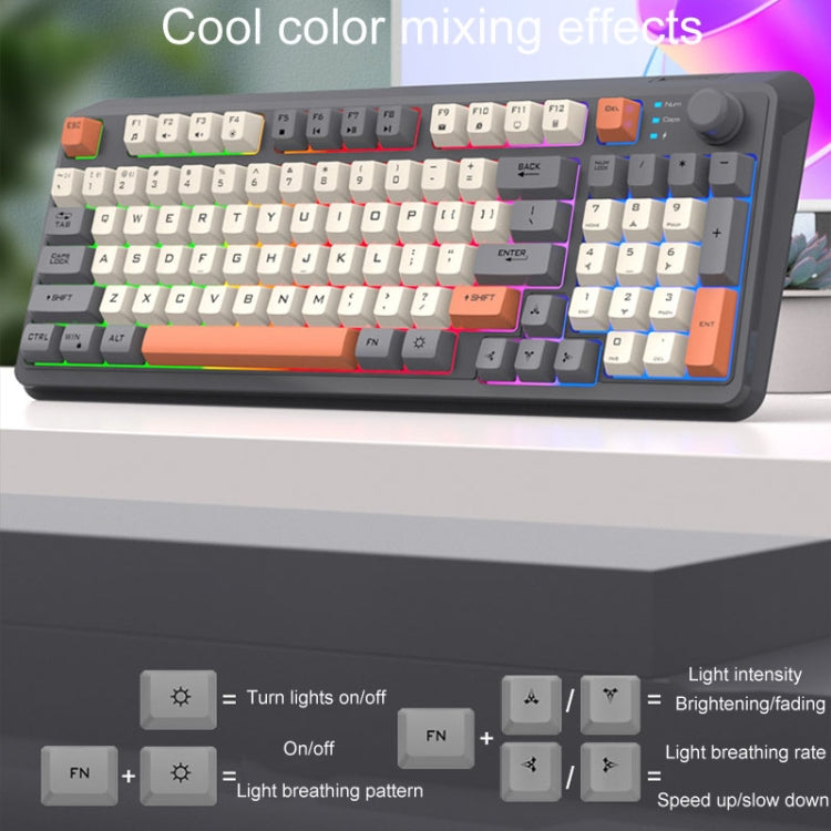 XUNSVFOX K94 Wireless Bluetooth Dual Mode Mechanical Keyboard Gaming Office Laptop Keyboard(Sea Salt) - free shipping - PMC Jewellery - Order now!