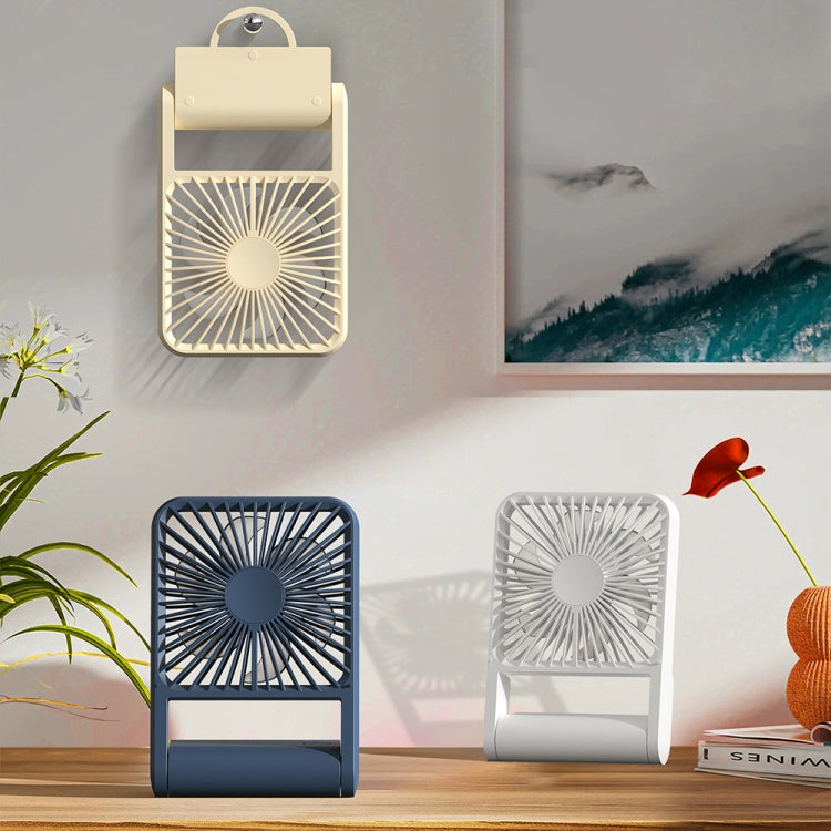 HX-123 USB Charging Wall-mounted Desktop Folding Thin and Light Small Fan(Blue) - Electric Fans by PMC Jewellery | Online Shopping South Africa | PMC Jewellery | Buy Now Pay Later Mobicred