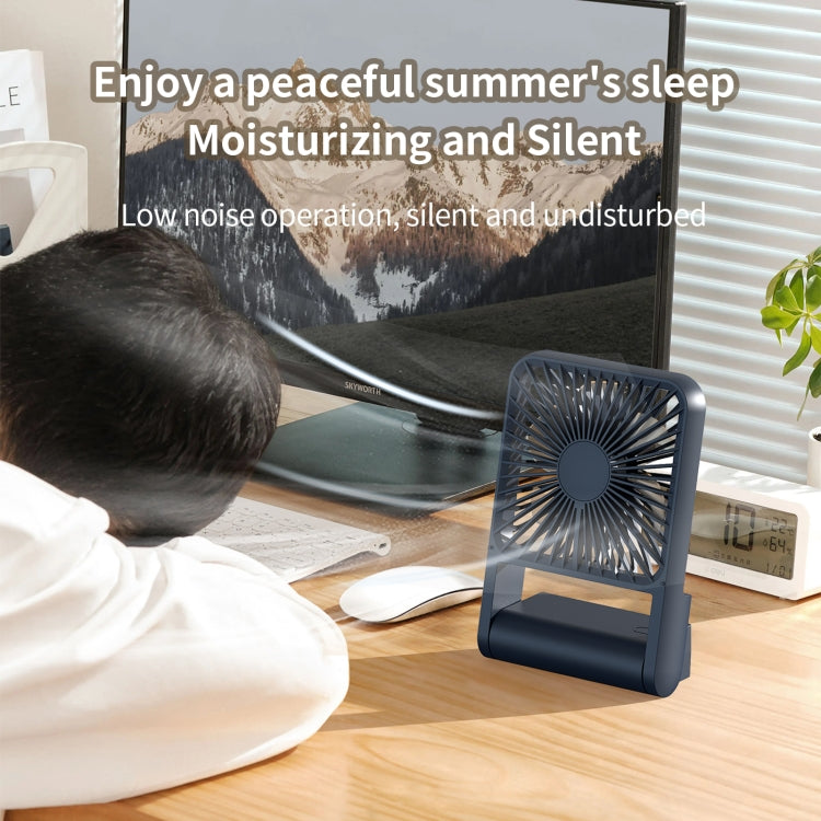 HX-123 USB Charging Wall-mounted Desktop Folding Thin and Light Small Fan(White) - Electric Fans by PMC TechLife | Online Shopping South Africa | PMC TechLife | Buy Now Pay Later Mobicred