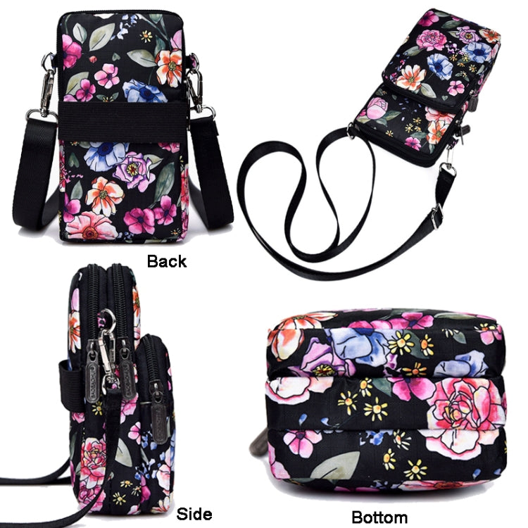 Printed Crossbody Mobile Phone Bag Mini Wallet With Arm Band, Style: Brown Printing - Single-shoulder Bags by PMC TechLife | Online Shopping South Africa | PMC TechLife | Buy Now Pay Later Mobicred