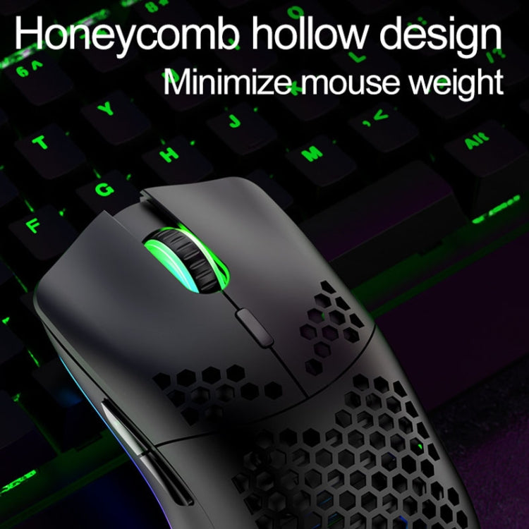 XUNSVFOX XYH80 Hollow Hole Rechargeable Wireless Gaming Mouse RGB Light Computer Office Mouse(Black) - free shipping - PMC Jewellery - Order now!