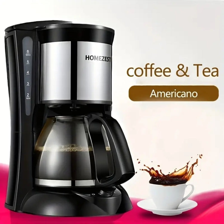 HOMEZEST 600W 0.65L  Automatic Drip Coffee Maker with Glass Carafe 2-6 Cup Capacity(323 Black EU Plug) - free shipping - PMC TechLife - Order now!