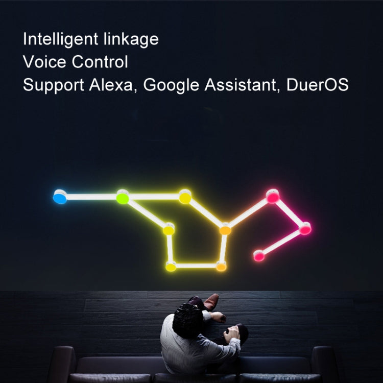 JSK-P30 9 Sections Smart WiFi Bluetooth Splicing Atmosphere Light Sound Control Constellation Light Support Amazon Alexa / Google Assistant / DuerOS EU Plug(White) - Novelty Lighting by PMC TechLife | Online Shopping South Africa | PMC TechLife | Buy Now Pay Later Mobicred