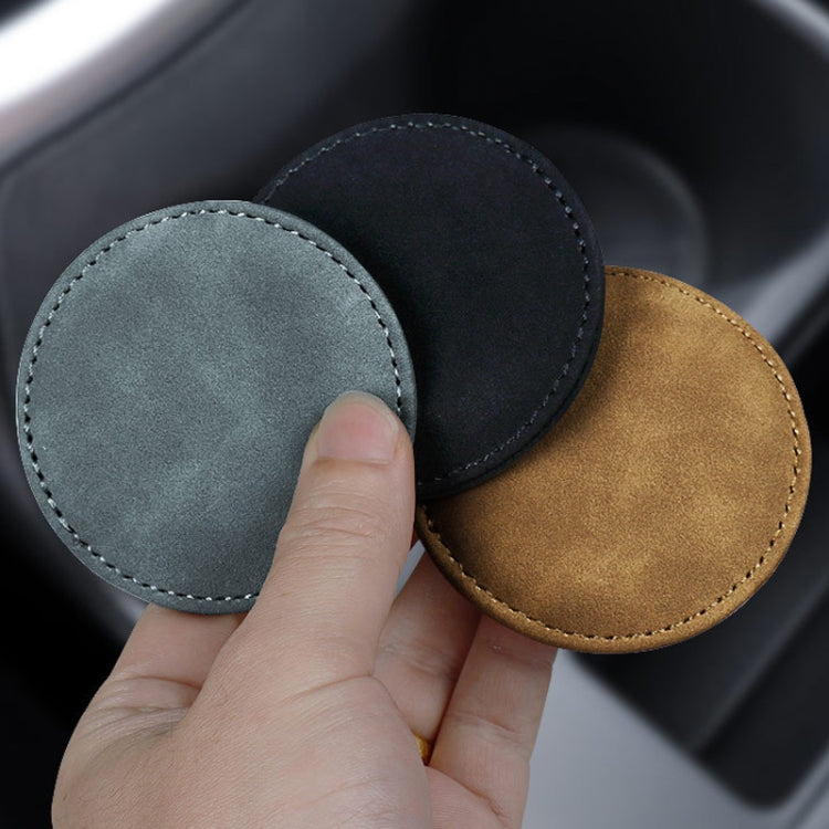 2pcs/ Set Car Suede Anti-Slip Water Coaster Car Interior Decoration(Gray) - Car Drink Holders by PMC TechLife | Online Shopping South Africa | PMC TechLife | Buy Now Pay Later Mobicred