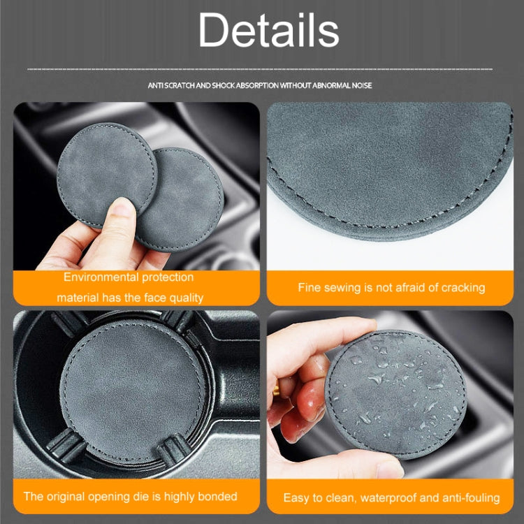 2pcs/ Set Car Suede Anti-Slip Water Coaster Car Interior Decoration(Brown) - Car Drink Holders by PMC TechLife | Online Shopping South Africa | PMC TechLife | Buy Now Pay Later Mobicred