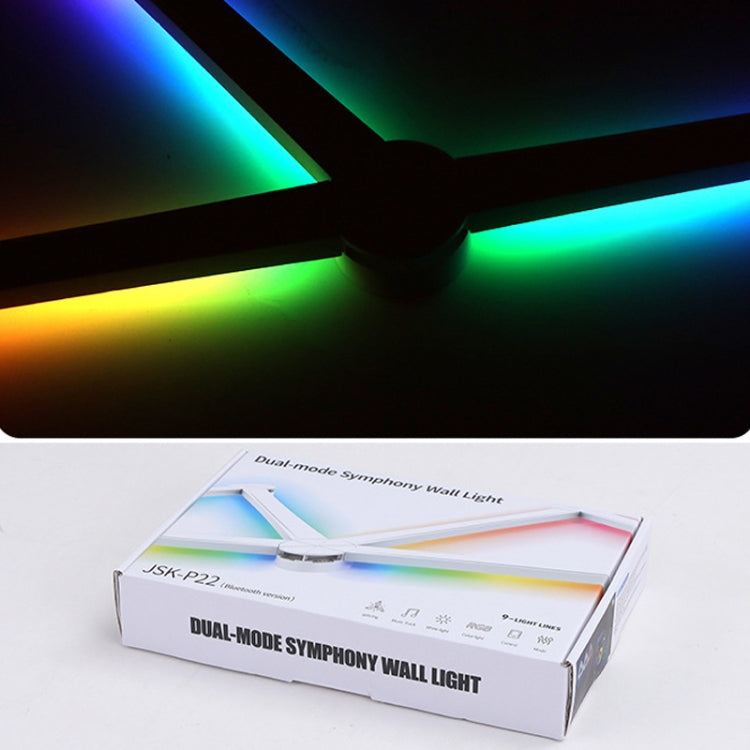 JSK-P22 5V Bluetooth RGB Stitching Light E-Sports Atmosphere Decorative Lamp, Style: 9 Sections+USB To DC Line+US Plug(White) - Novelty Lighting by PMC TechLife | Online Shopping South Africa | PMC TechLife | Buy Now Pay Later Mobicred