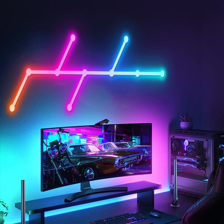 JSK-P22 5V Bluetooth RGB Stitching Light E-Sports Atmosphere Decorative Lamp, Style: 9 Sections+USB To DC Line+EU Plug(White) - Novelty Lighting by PMC TechLife | Online Shopping South Africa | PMC TechLife | Buy Now Pay Later Mobicred