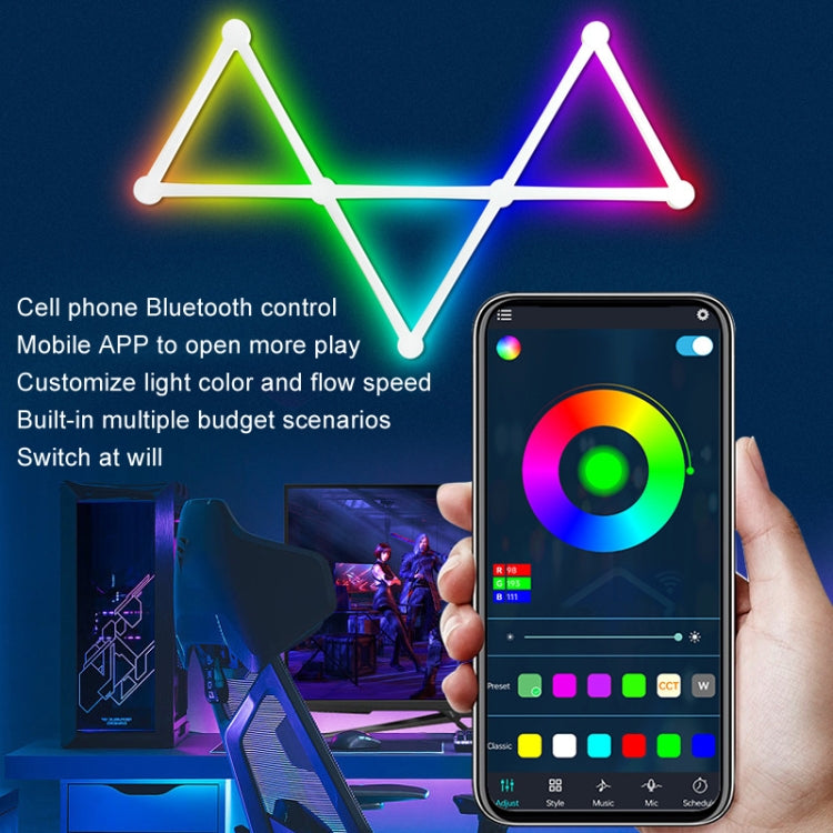 JSK-P22 5V Bluetooth RGB Stitching Light E-Sports Atmosphere Decorative Lamp, Style: 6 Sections+USB To DC Line(Black) - Novelty Lighting by PMC TechLife | Online Shopping South Africa | PMC TechLife | Buy Now Pay Later Mobicred