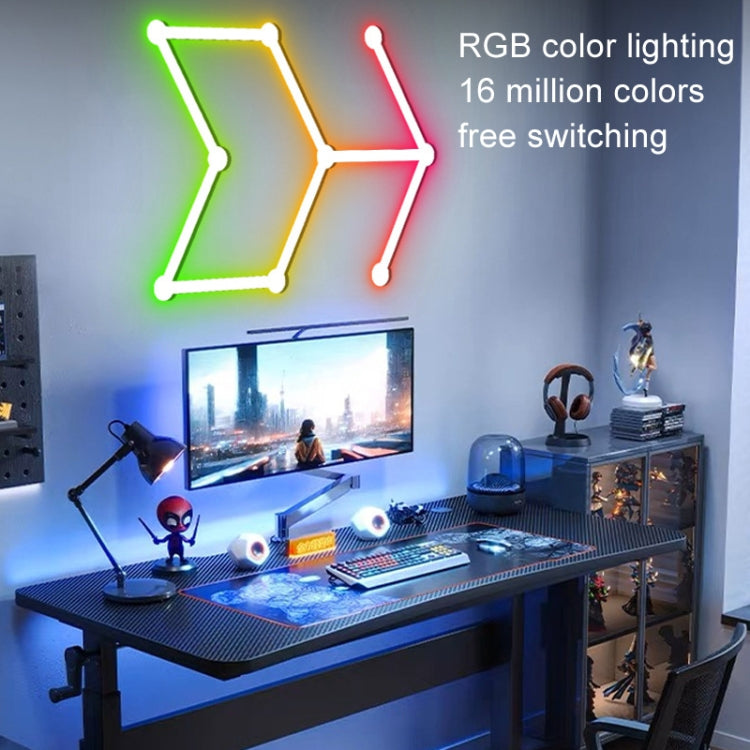 JSK-P22 5V Bluetooth RGB Stitching Light E-Sports Atmosphere Decorative Lamp, Style: 9 Sections+USB To DC Line+UK Plug(Black) - Novelty Lighting by PMC TechLife | Online Shopping South Africa | PMC TechLife | Buy Now Pay Later Mobicred