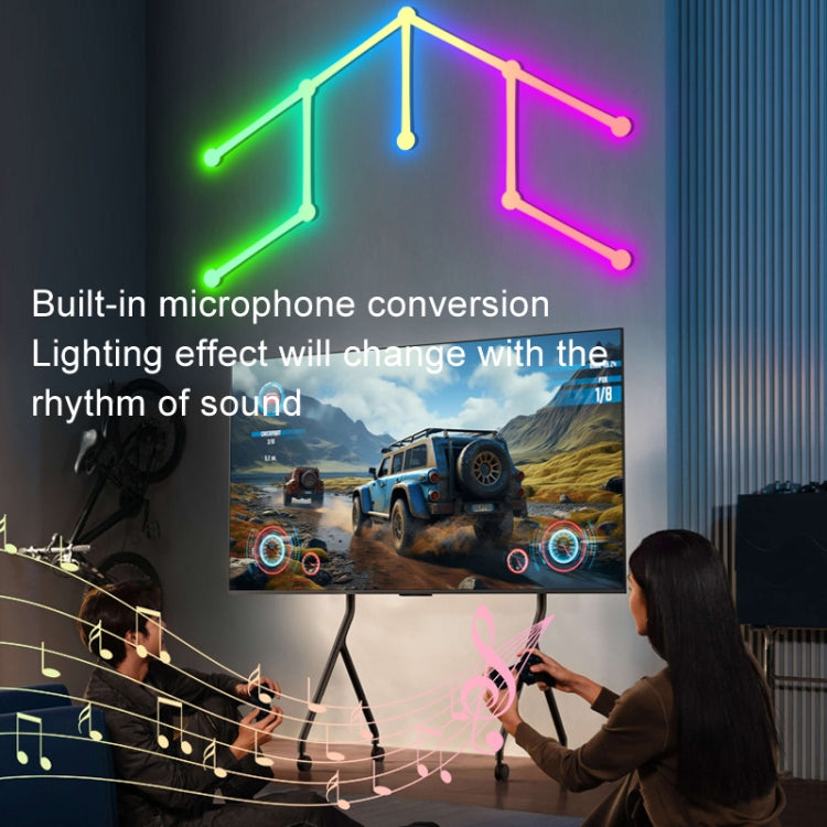 JSK-P22 5V Bluetooth RGB Stitching Light E-Sports Atmosphere Decorative Lamp, Style: 9 Sections+USB To DC Line+UK Plug(White) - Novelty Lighting by PMC TechLife | Online Shopping South Africa | PMC TechLife | Buy Now Pay Later Mobicred