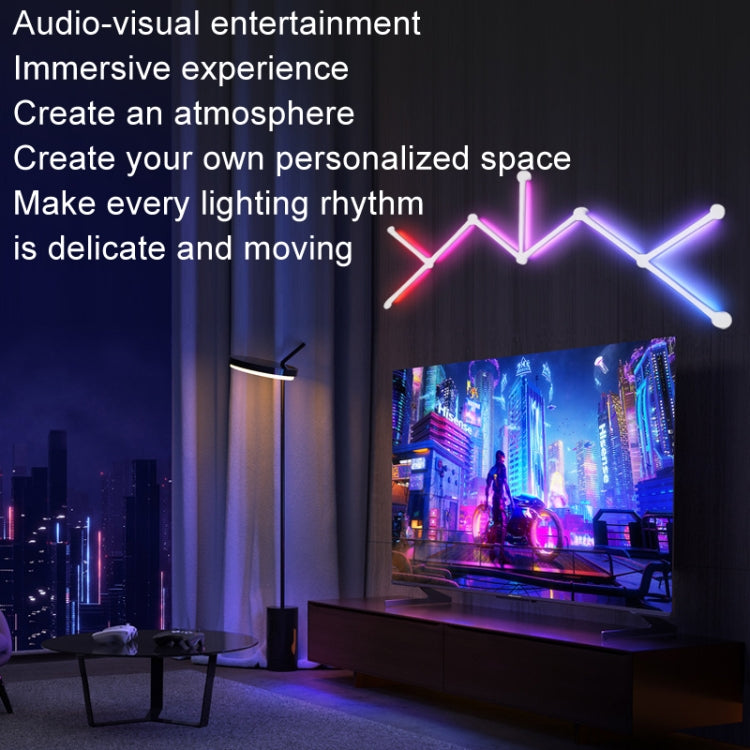 JSK-P22 5V Bluetooth RGB Stitching Light E-Sports Atmosphere Decorative Lamp, Style: 6 Sections+USB To DC Line(Black) - Novelty Lighting by PMC TechLife | Online Shopping South Africa | PMC TechLife | Buy Now Pay Later Mobicred