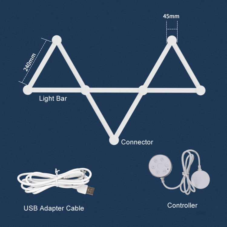 JSK-P22 5V Bluetooth RGB Stitching Light E-Sports Atmosphere Decorative Lamp, Style: 6 Sections+USB To DC Line+UK Plug(White) - free shipping - PMC TechLife - Order now!