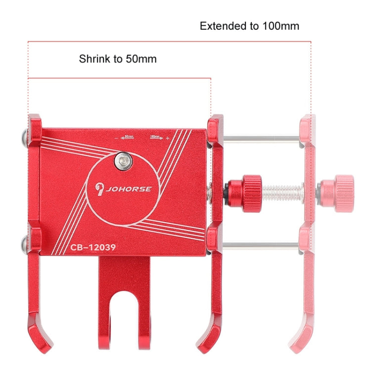 JOHORSE Bicycle Shockproof Mobile Phone Holder Motorcycle Riding Equipment, Color: Stem Red - Holders by JOHORSE | Online Shopping South Africa | PMC TechLife | Buy Now Pay Later Mobicred