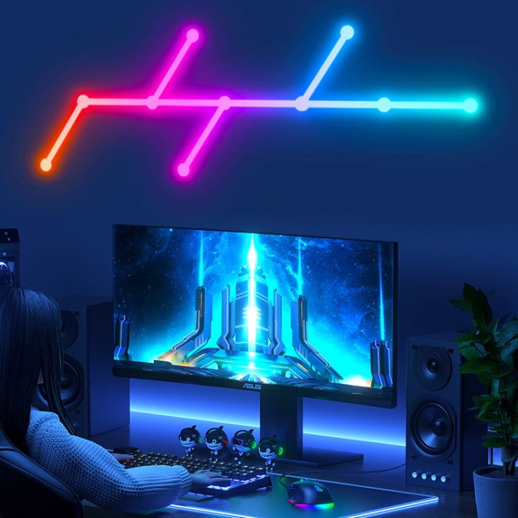 JSK-P26 Smart WiFi Bluetooth Version RGB Direct Illumination Phantom Splicing Light, Support Amazon Alexa / Google Assistant / DuerOS, Style: 9 Sections+AU Plug Adapter(White) - Novelty Lighting by PMC TechLife | Online Shopping South Africa | PMC TechLife | Buy Now Pay Later Mobicred