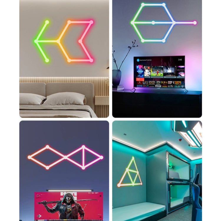 JSK-P26 Smart WiFi Bluetooth Version RGB Direct Illumination Phantom Splicing Light, Support Amazon Alexa / Google Assistant / DuerOS, Style: 9 Sections+US Plug Adapter(White) - Novelty Lighting by PMC TechLife | Online Shopping South Africa | PMC TechLife | Buy Now Pay Later Mobicred