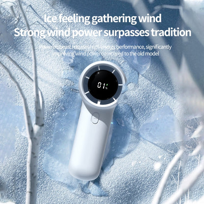 Outdoor Handheld Turbine Digital Display 100-Speed High-Speed Mini Fan, Color: Navy Blue - Electric Fans by PMC Jewellery | Online Shopping South Africa | PMC Jewellery | Buy Now Pay Later Mobicred