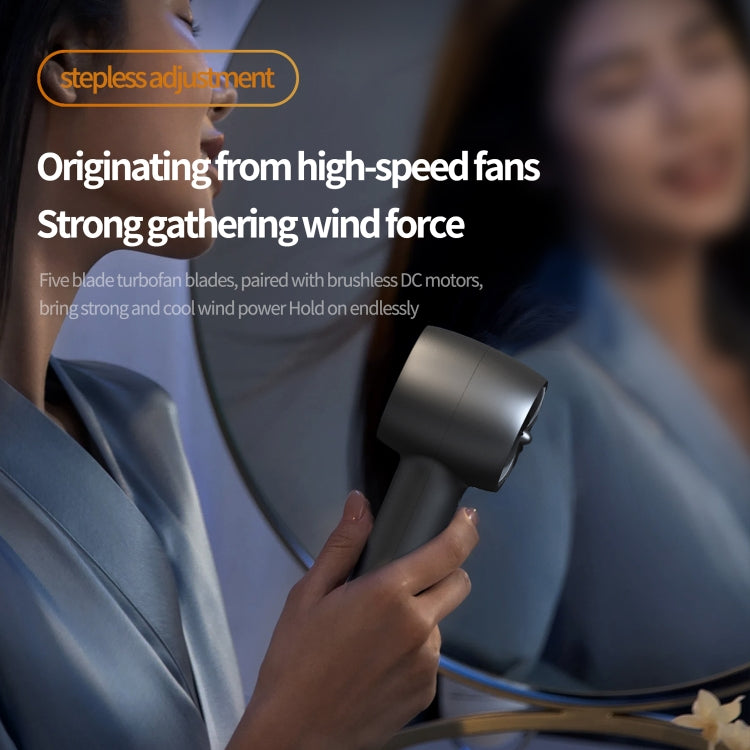 Outdoor Handheld Turbine Digital Display 100-Speed High-Speed Mini Fan, Color: Navy Blue - Electric Fans by PMC Jewellery | Online Shopping South Africa | PMC Jewellery | Buy Now Pay Later Mobicred