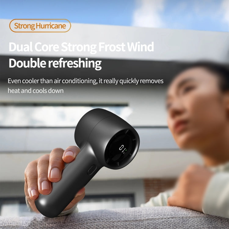 Outdoor Handheld Turbine Digital Display 100-Speed High-Speed Mini Fan, Color: White - Electric Fans by PMC TechLife | Online Shopping South Africa | PMC TechLife | Buy Now Pay Later Mobicred