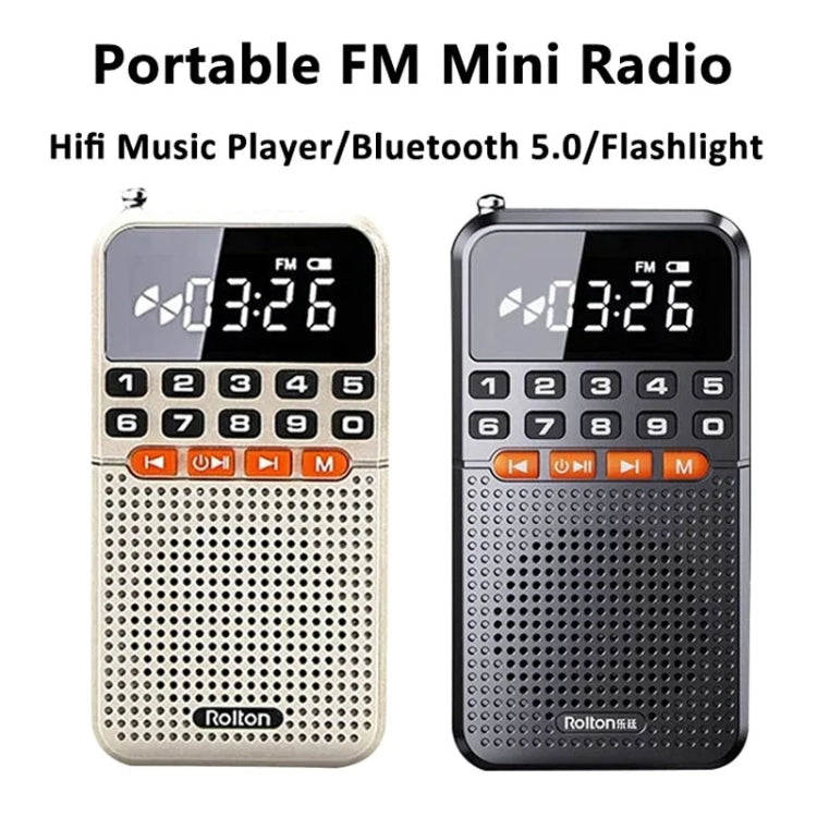 Rolton T1 Portable Radio Receiver Old People Singing Opera Player Mini Stereo Walkman(Gold) - Radio Player by Rolton | Online Shopping South Africa | PMC TechLife | Buy Now Pay Later Mobicred