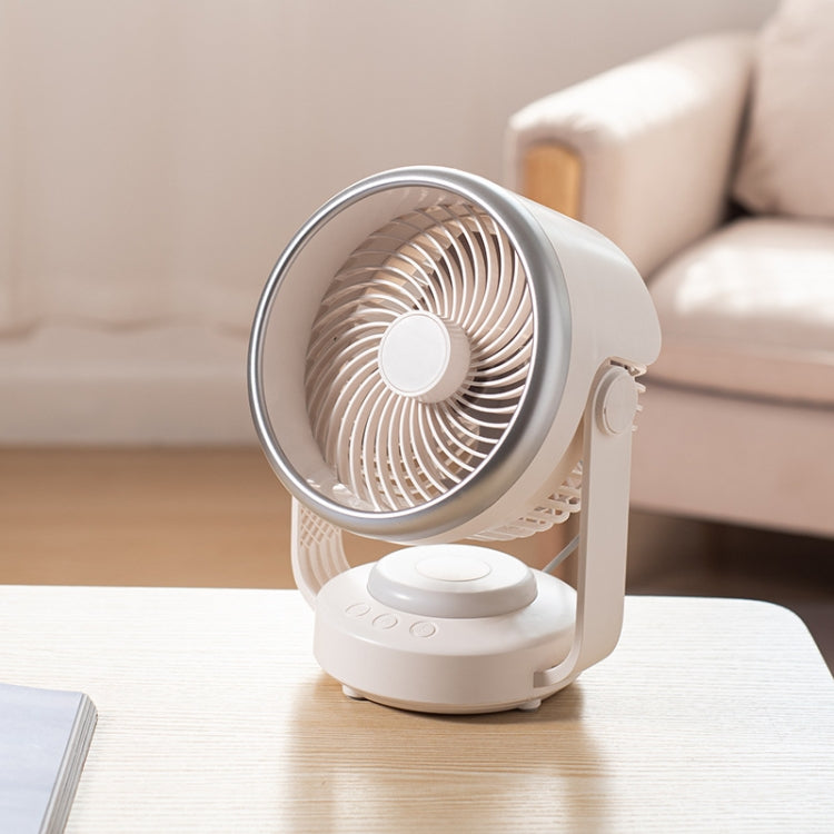 Air Circulation Fan Automatic Oscillating Head Desktop Fan With LED Light(White) - Electric Fans by PMC Jewellery | Online Shopping South Africa | PMC Jewellery | Buy Now Pay Later Mobicred