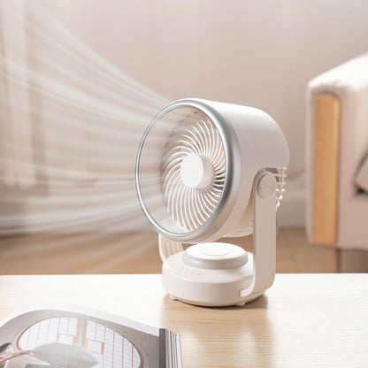 Air Circulation Fan Automatic Oscillating Head Desktop Fan With LED Light(White) - Electric Fans by PMC Jewellery | Online Shopping South Africa | PMC Jewellery | Buy Now Pay Later Mobicred