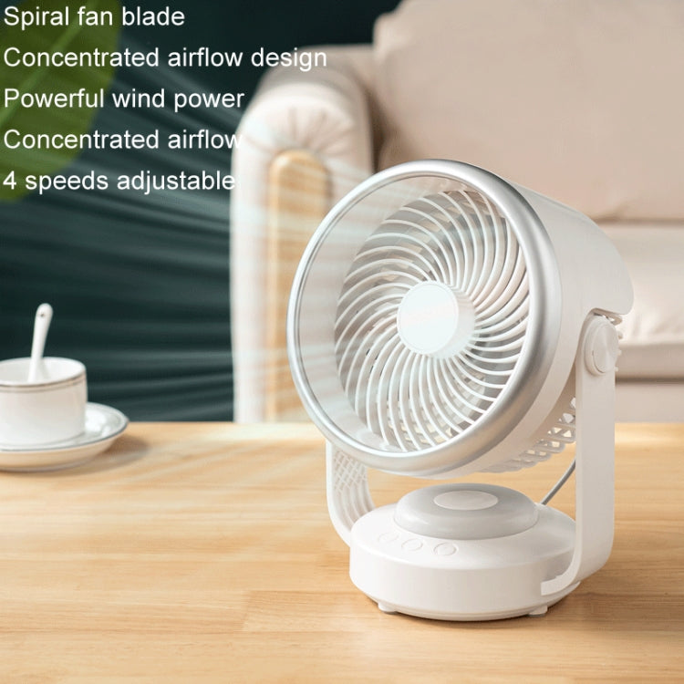 Air Circulation Fan Automatic Oscillating Head Desktop Fan With LED Light(White) - Electric Fans by PMC Jewellery | Online Shopping South Africa | PMC Jewellery | Buy Now Pay Later Mobicred