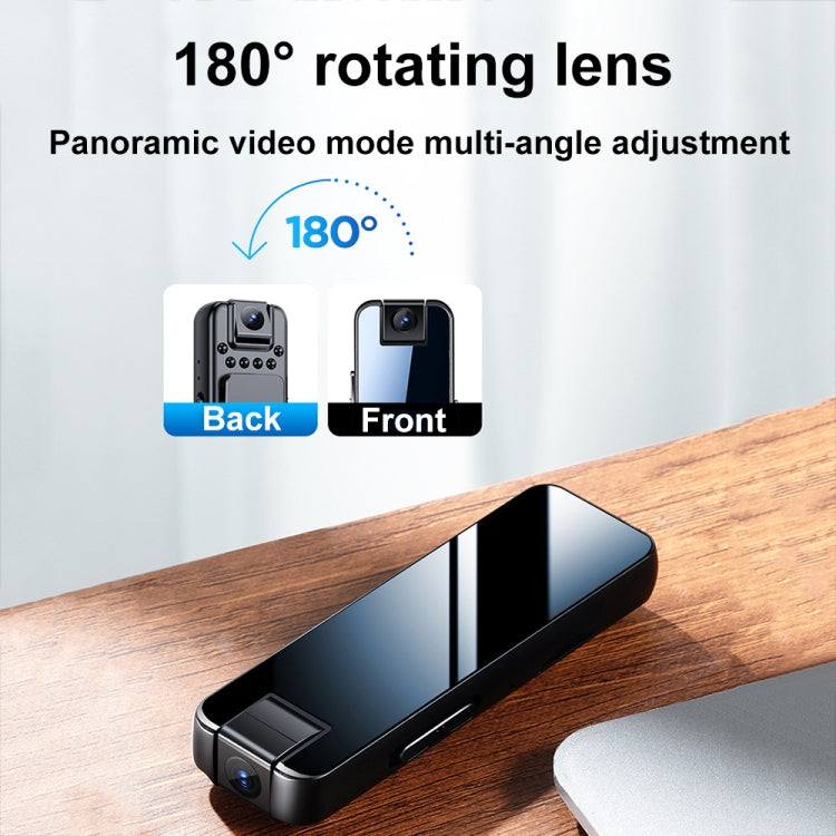 Mrobo D6 1080P Rotating Camera Night Vision Video Recorder With Back Clip, Size: 128GB(Black) - Recording Pen by Mrobo | Online Shopping South Africa | PMC TechLife | Buy Now Pay Later Mobicred