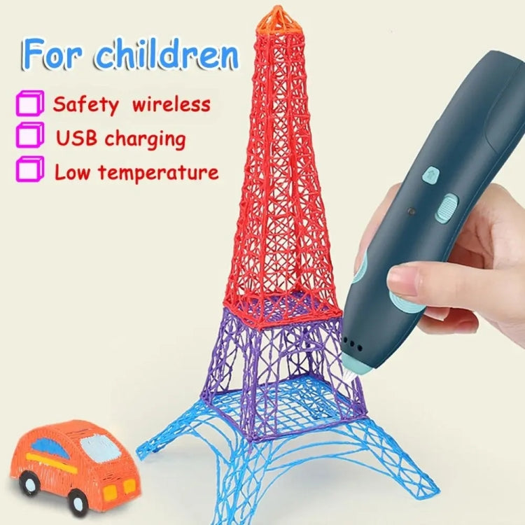 USB Charging Low-Temperature Wireless Graffiti Printing Pen Set Children DIY 3D Painting Pen(Blue) - 3D Printer by PMC Jewellery | Online Shopping South Africa | PMC Jewellery | Buy Now Pay Later Mobicred