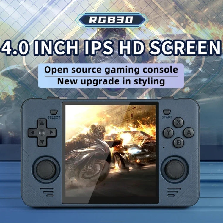 POWKIDDY RGB30  4 Inch IPS Screen Handheld Game Console Built In WIFI＋Bluetooth 16GB+128GB(Blue) - free shipping - PMC Jewellery - Order now!