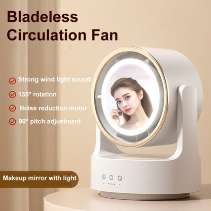 3 In 1 Multifunctional Desktop Fan with LED Light Cosmetic Mirror USB Plug Non-Oscillating - Electric Fans by PMC Jewellery | Online Shopping South Africa | PMC Jewellery | Buy Now Pay Later Mobicred