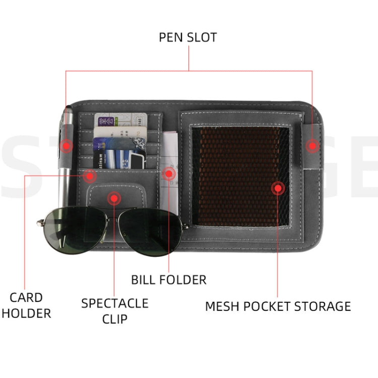 Car Sun Visor Bill Holder Glasses Clip Storage Bag(Black) - Sunglasses & Glasses Clips by PMC Jewellery | Online Shopping South Africa | PMC Jewellery | Buy Now Pay Later Mobicred