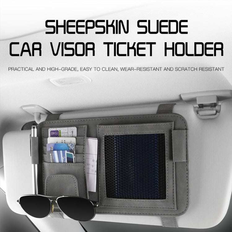 Car Sun Visor Bill Holder Glasses Clip Storage Bag(Blue) - Sunglasses & Glasses Clips by PMC Jewellery | Online Shopping South Africa | PMC Jewellery | Buy Now Pay Later Mobicred