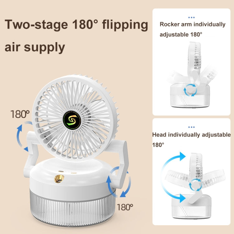 USB Charging Folding Desktop Spray Humidification Fan with Night Light(Green) - Electric Fans by PMC TechLife | Online Shopping South Africa | PMC TechLife | Buy Now Pay Later Mobicred