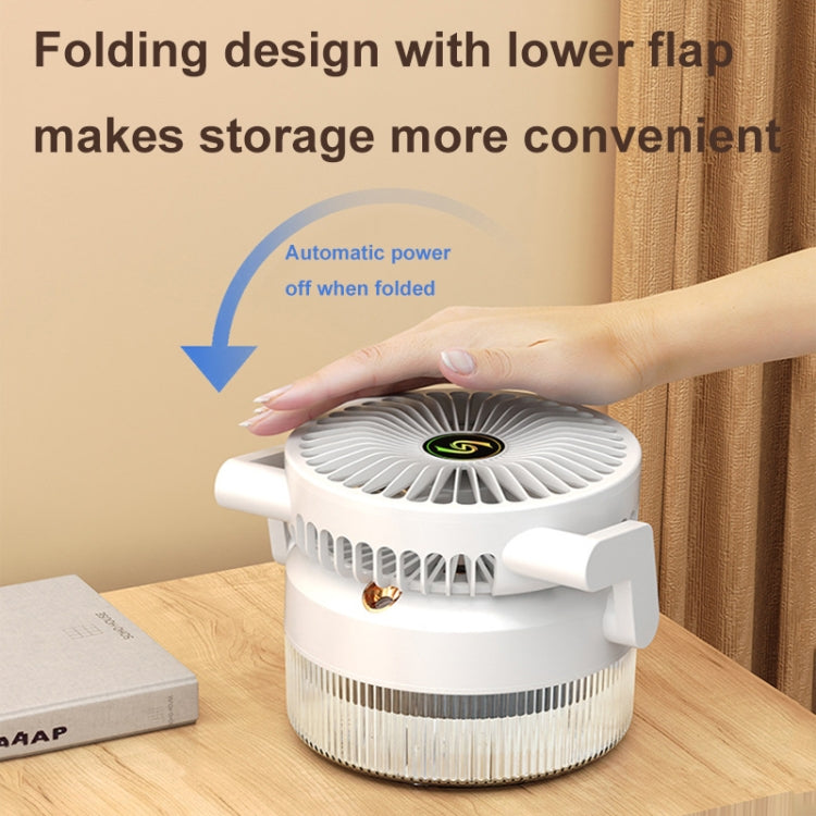 USB Charging Folding Desktop Spray Humidification Fan with Night Light(Green) - Electric Fans by PMC Jewellery | Online Shopping South Africa | PMC Jewellery | Buy Now Pay Later Mobicred