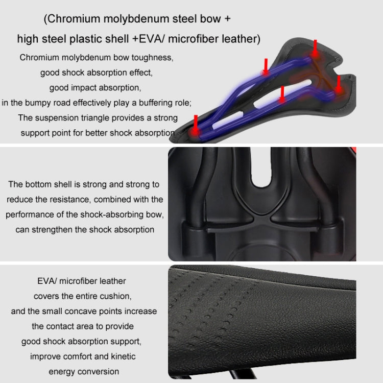TOSEEK Mountain Bike Saddle Road Bicycle Seat Accessories, Color: Black - Bicycle Saddle by TOSEEK | Online Shopping South Africa | PMC TechLife | Buy Now Pay Later Mobicred