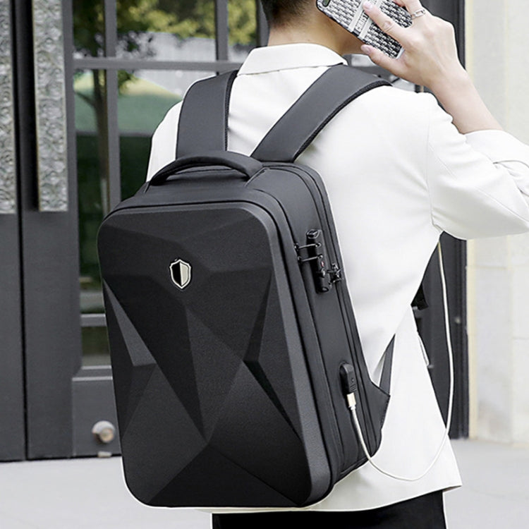 17 inch Password Lock Large Capacity Waterproof Laptop Backpack with USB Port(Black) - Backpack by PMC Jewellery | Online Shopping South Africa | PMC Jewellery | Buy Now Pay Later Mobicred