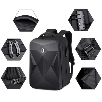 17 inch Password Lock Large Capacity Waterproof Laptop Backpack with USB Port(Black) - Backpack by PMC Jewellery | Online Shopping South Africa | PMC Jewellery | Buy Now Pay Later Mobicred