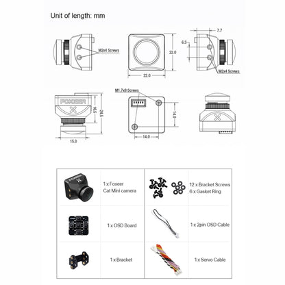 Foxeer Cat 3  Mini Red FPV Night Camera 1200TVL Starlight 0.00001Lux Camera For RC FPV Racing Drone - Camera by FOXEER | Online Shopping South Africa | PMC Jewellery | Buy Now Pay Later Mobicred