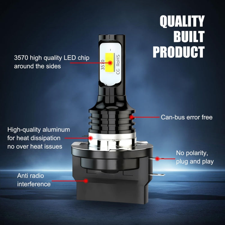 2pcs H11B 3570 2LED 80W Car Headlight Bulbs High Bright Fog Lights(Yellow) - Fog / Driving Lights by PMC TechLife | Online Shopping South Africa | PMC TechLife | Buy Now Pay Later Mobicred