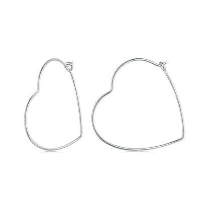 S925 Sterling Silver Zircon Love Heart Earrings(SCE1711) - Stud Earrings & Earrings by PMC Jewellery | Online Shopping South Africa | PMC Jewellery | Buy Now Pay Later Mobicred