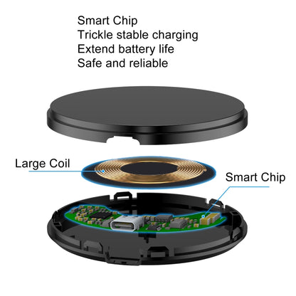 DSW-36B Mobile Phone Wireless Charger Mini 15W Fast Charging Type-C Round QI - Wireless Charger by PMC Jewellery | Online Shopping South Africa | PMC Jewellery | Buy Now Pay Later Mobicred